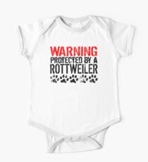 Warning Protected By A Rottweiler One Piece - Short Sleeve