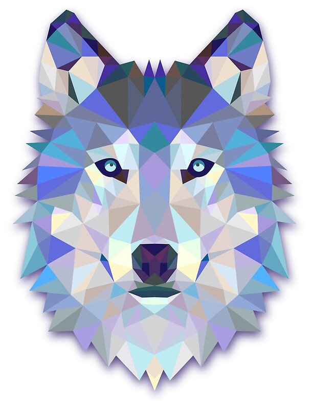 "Triangle wolf" Art Prints by Hndra Redbubble