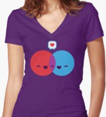 Liebes-Diagramm Shirt mit V-Ausschnitt