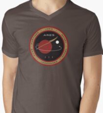 Camiseta de cuello en V Parche Misión Ares III - El marciano