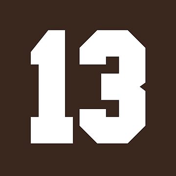 32 Number Cleveland Sports Thirty-Two Brown Jersey Sticker for