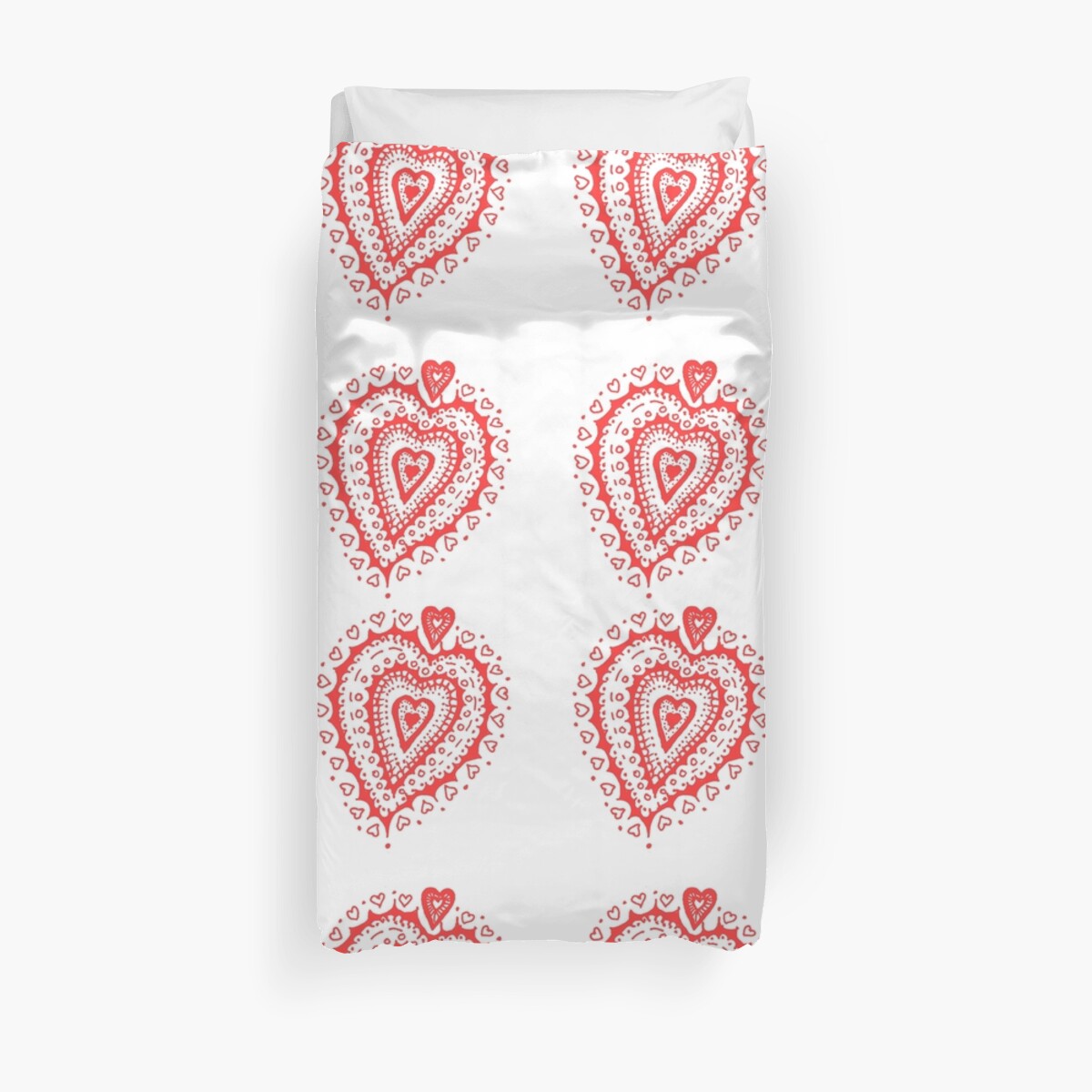 "Valentine Heart 8 Red " Duvet Covers by Heatherian Redbubble