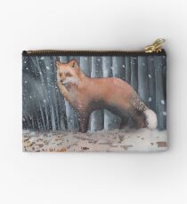 Red Fox in a Snowstorm Studio Pouch