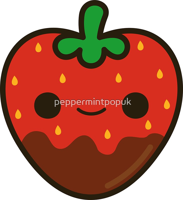 "Cute chocolate dipped strawberry" Stickers by peppermintpopuk | Redbubble