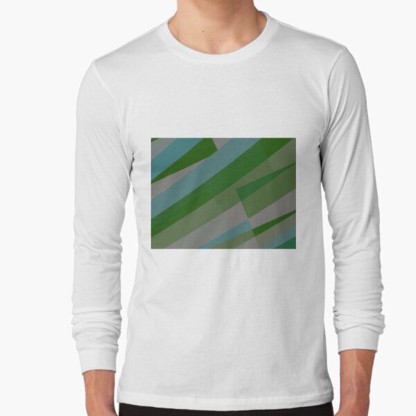 Leopard Zebra Pattern Green Blue Gray Long Sleeve T-Shirt