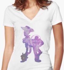 Camiseta entallada de cuello en V Hasta el infinito y más allá
