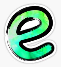 Watercolor - E - green Sticker