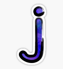 Watercolor - J - purple Sticker