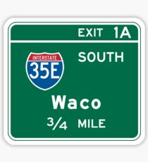 Waco, Road Sign, Texas Sticker