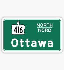 Ottawa, Road Sign, Canada Sticker