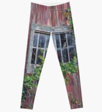 Barn Windows, by artist Lynn Garwood Leggings