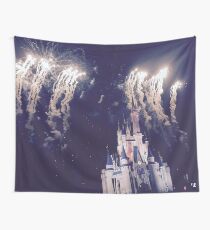 Magic Kingdom Castle With Fireworks Wall Tapestry