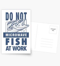 DO NOT Microwave Fish at Work Postcards