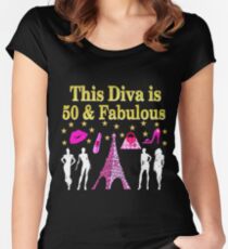 FABULOUS 50TH PARIS DESIGN Women's Fitted Scoop T-Shirt