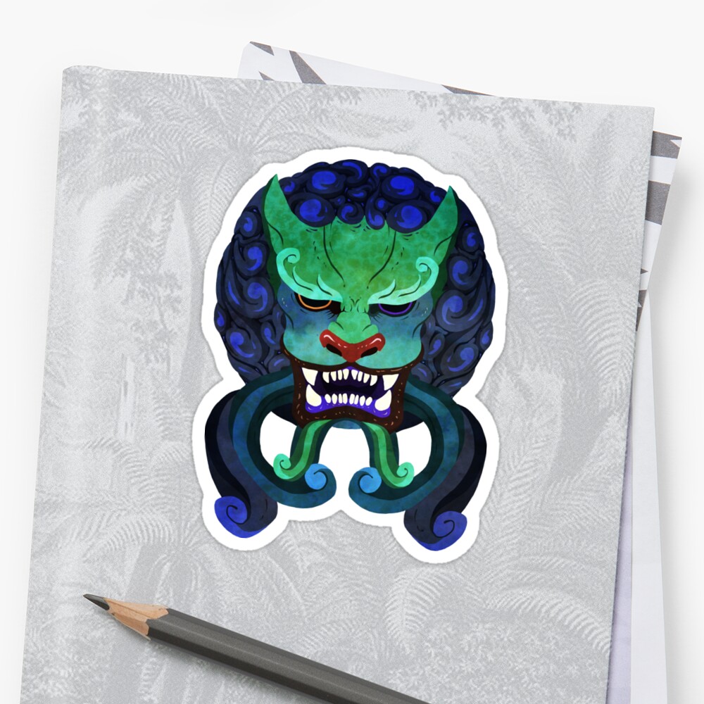 Foo Dog Sticker By Kitsunebis Redbubble