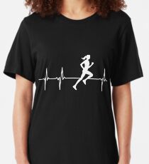 Female Runner In A Heart Beat Slim Fit T-Shirt