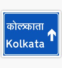 Calcutta (Kolkata), Road Sign, India Sticker