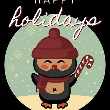 Vorschaubild zum Design Niedlicher Pinguin mit Mütze - Happy Holidays von schienbein81