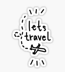 lets travel plane drawing Sticker