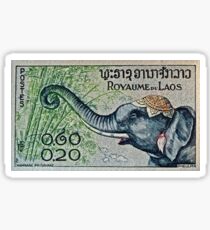 "1958 Laos Elephant Stamp" macro photo Sticker