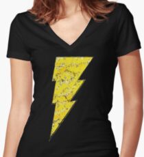 Schwarzer Adam - DC-Sprühfarbe Shirt mit V-Ausschnitt