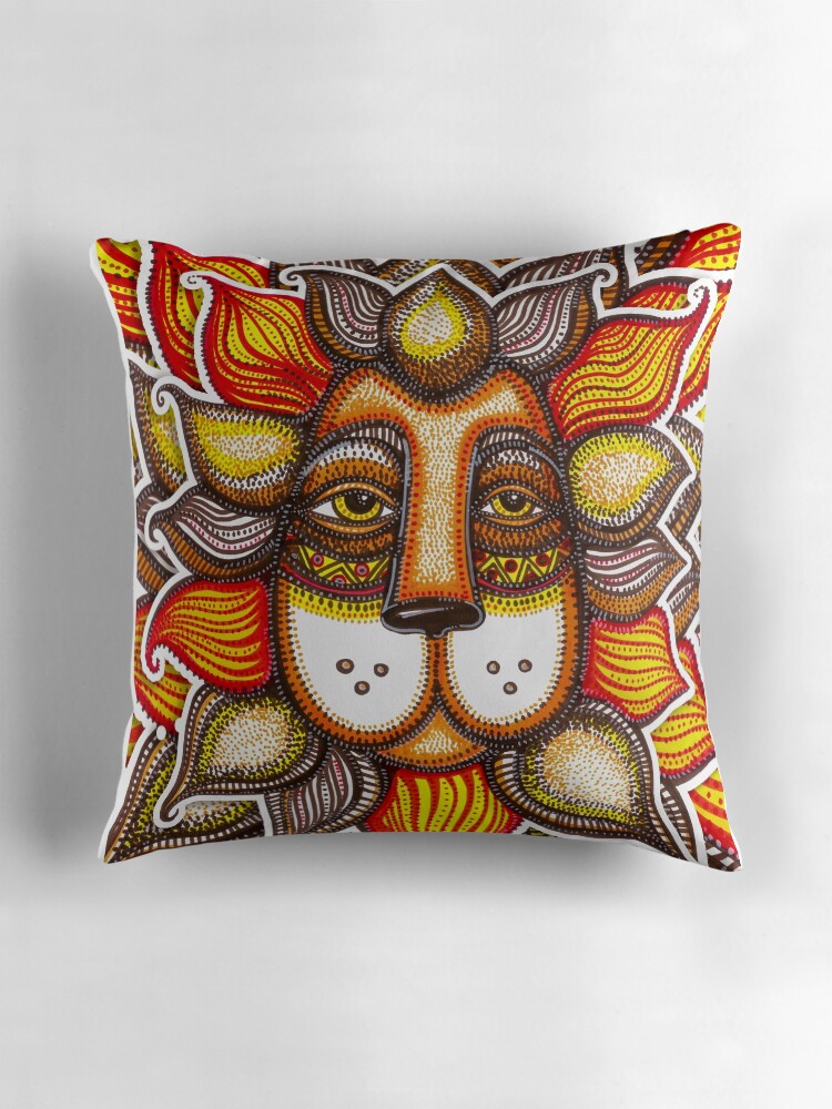 lion dance throw pillow