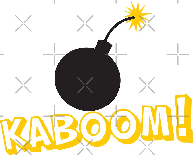 "KABOOM cartoon explosion noise with bomb" Stickers by jazzydevil Redbubble