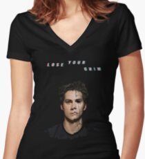 lose your mind -stiles- Women's Fitted V-Neck T-Shirt