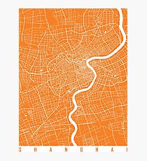 Shanghai map orange Photographic Print