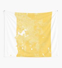 Perth map yellow australia Wall Tapestry