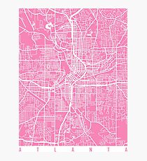 Atlanta map Georgia pink Photographic Print