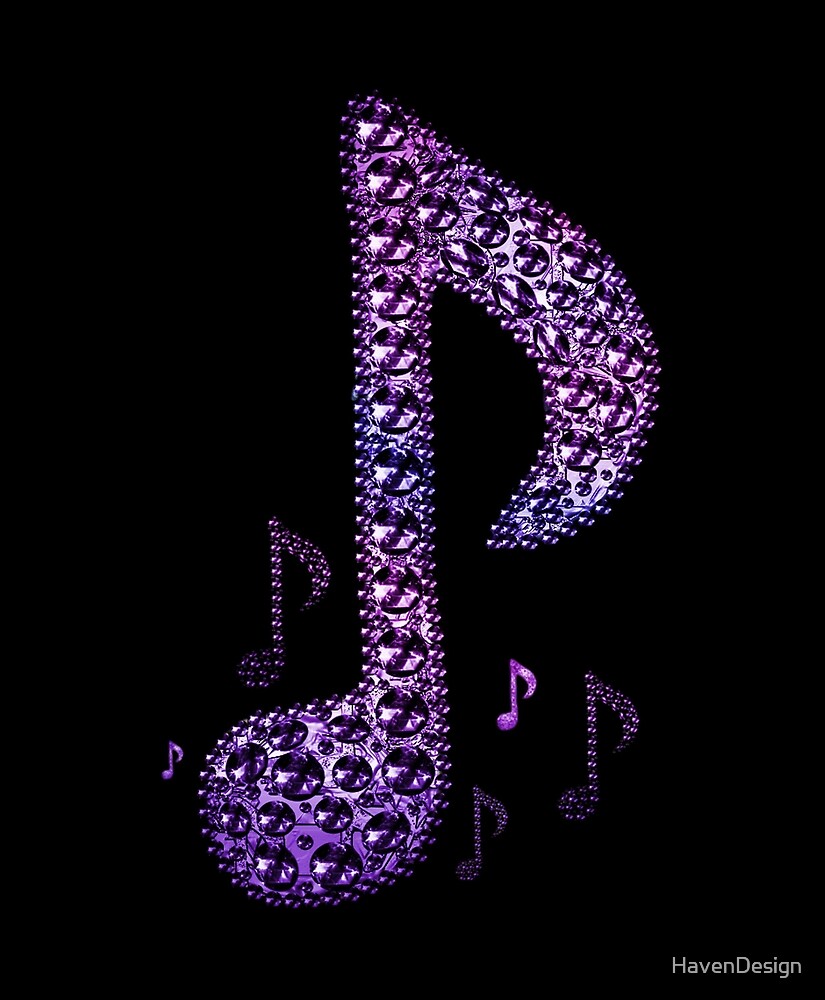 "Purple Sparkle Music Notes Pattern" by HavenDesign Redbubble