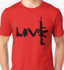 Camiseta ajustada Armas de amor - versión 1 - negro