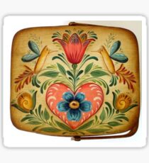 Folk Viking Art Fraktur North Country Duvet Cover Fabric Material Tole Painting RoseMal Wood Hummingbird Heart Kirsten Sticker