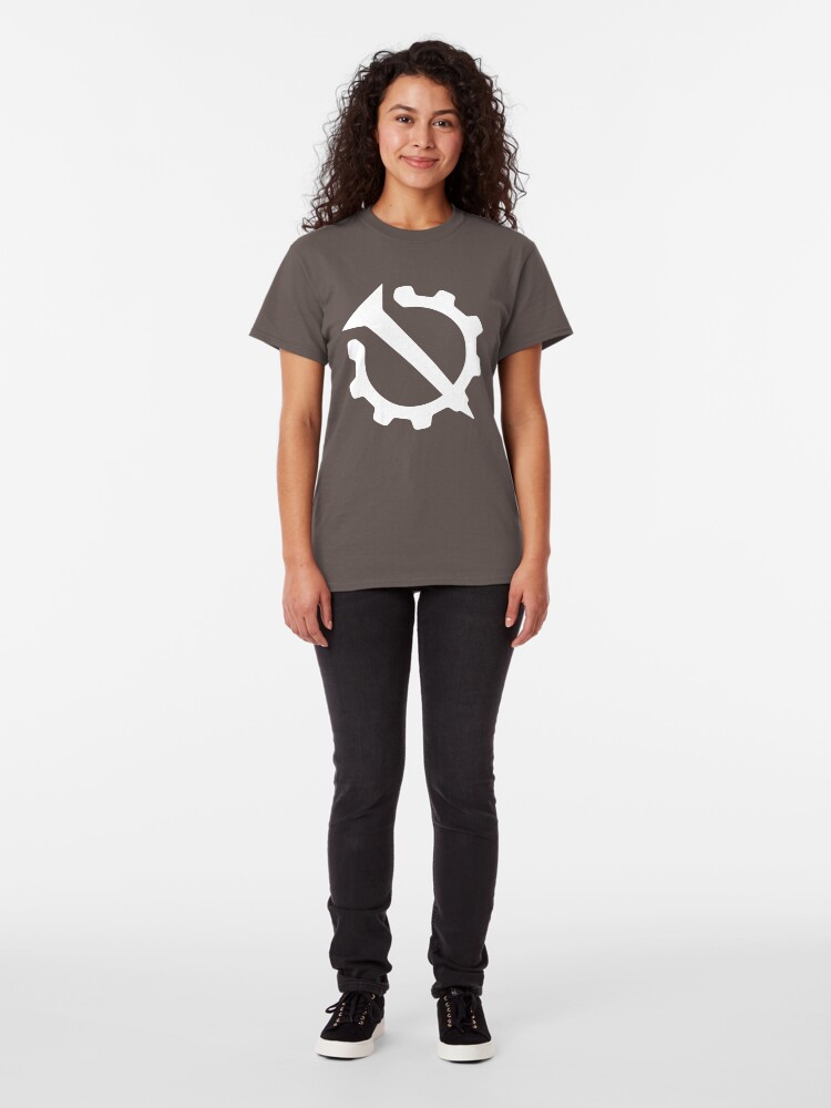 Vista alternativa de Camiseta clásica Hola Bandera oficial de Internet (uñas y engranaje)
