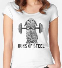 Buns of Steel (Light) Fitted Scoop T-Shirt