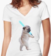 Carlin avec sabre laser T-shirt col V femme