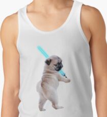 Pug with Lightsaber Tank Top