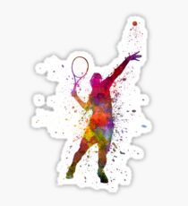 tennis player at service serving silhouette 01 Sticker