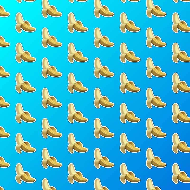 "Banana Emoji Pattern Blue" by Lucy Lier Redbubble