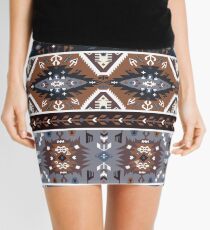 Decorative noir pattern in tribal style Mini Skirt