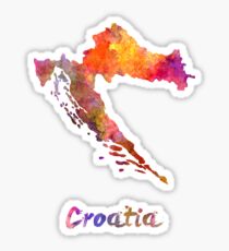 Kroatien in Aquarell Sticker