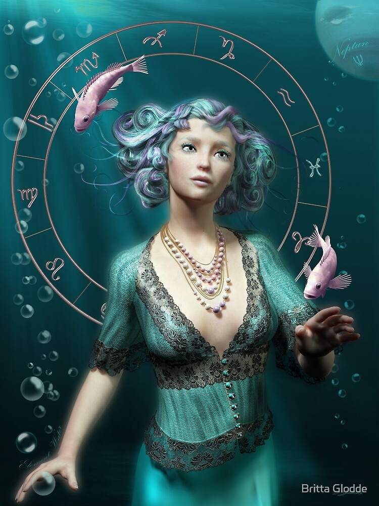 Pisces Zodiac Fantasy Circle By Britta Glodde Redbubble