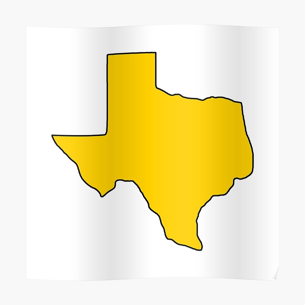Poster « Texas yellow outline shape », par artisticattitud | Redbubble