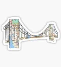 subway map new york city brooklyn bridge, NYC, east river, Brooklyn Sticker