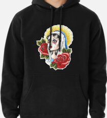 Our Lady Neotraditional Tattoo Painting Pullover Hoodie
