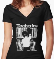 technics 1 Women's Fitted V-Neck T-Shirt