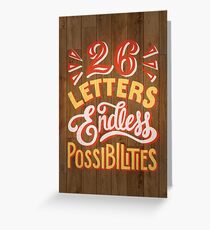 26 Buchstaben Endlose Möglichkeiten Grußkarte
