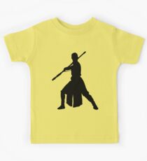 Rey - Kämpfende Haltung Silhouette Kinder T-Shirt