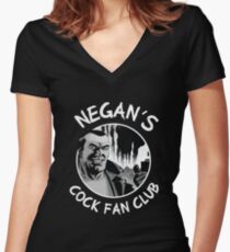 NEGAN'S COCK FAN CLUB Women's Fitted V-Neck T-Shirt